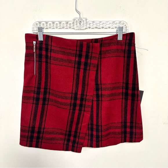 British Khaki Red Plaid Skirt Sz 6 NWT - Picture 1 of 6